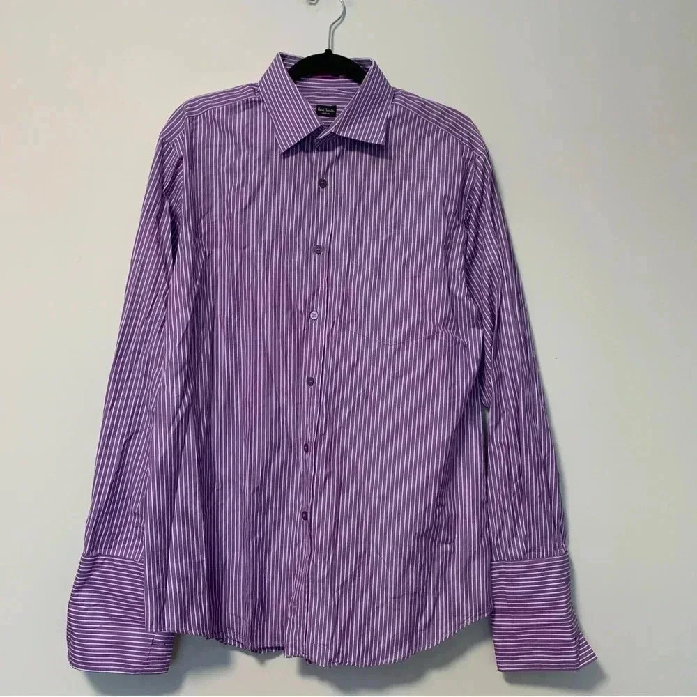 Paul Smith purple striped button down shirt